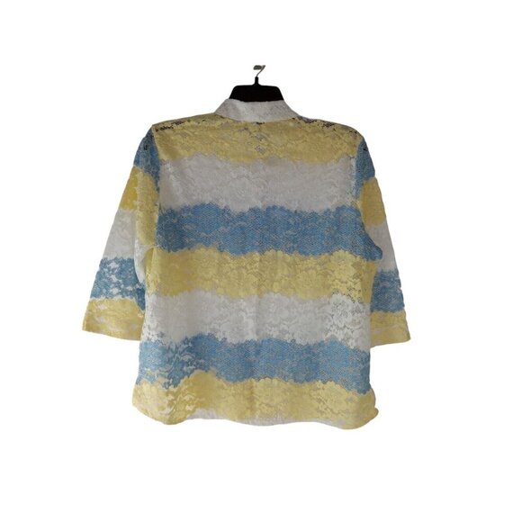 Draper's & Damon's  Women's Multicolor Lace   Button Up  Top size XL - Picture 3 of 12